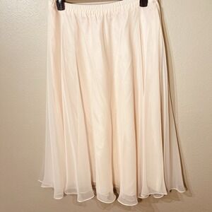 Glam Ankle Skirt  Fairy Flowy Sheer & Satin Special Occasion Blush Elegant Sz 16
